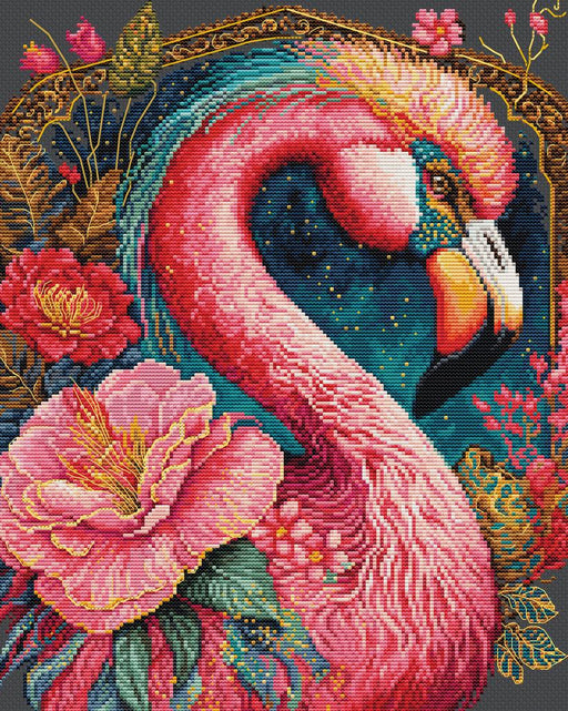 Cross Stitch Kit Luca-S Gold - Flamingo Fantastico, BU5036 Cross Stitch Kits - HobbyJobby