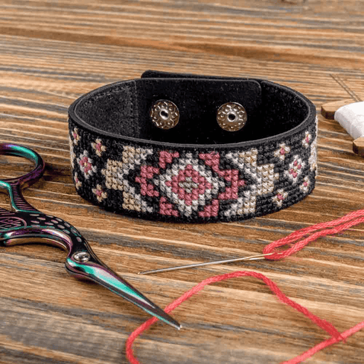 Bracelet Needlecraft Kit - Cross Stitch Kits on Leather Wonderland Crafts Bracelet Kits - HobbyJobby
