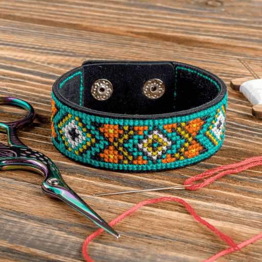 Bracelet Needlecraft Kit - Cross Stitch Kits on Leather Wonderland Crafts Bracelet Kits - HobbyJobby
