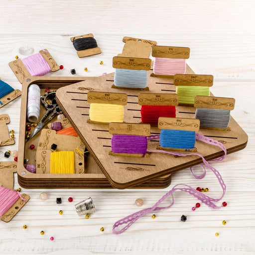 Storage Box for handcraft and 32 bobbins included Wonderland Crafts Organizer Box - HobbyJobby