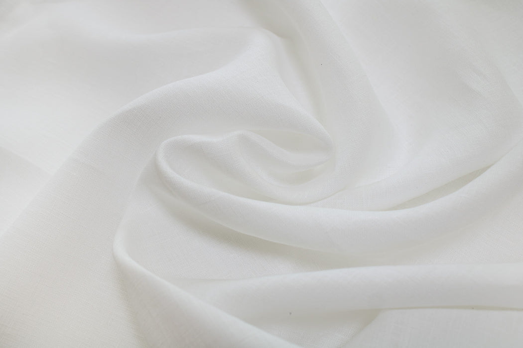 Luca-S Pure Natural 100% Linen Soft Fabric White Color