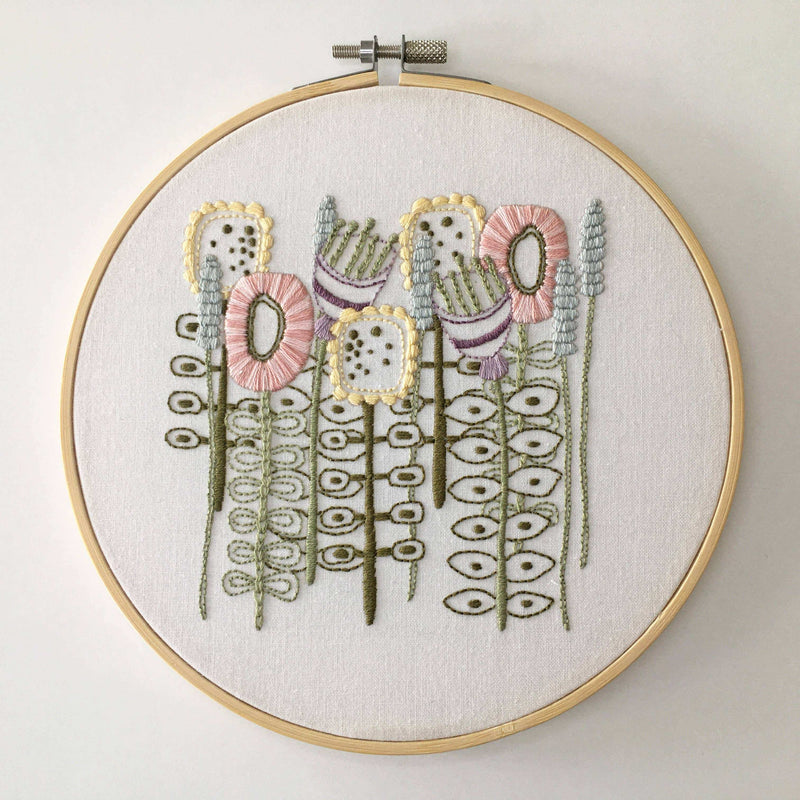 Floral Embroidery Kit: Boxed kit with hoop