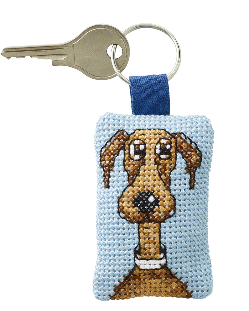 Cross Stitch Kit Permin - Dog Key ring