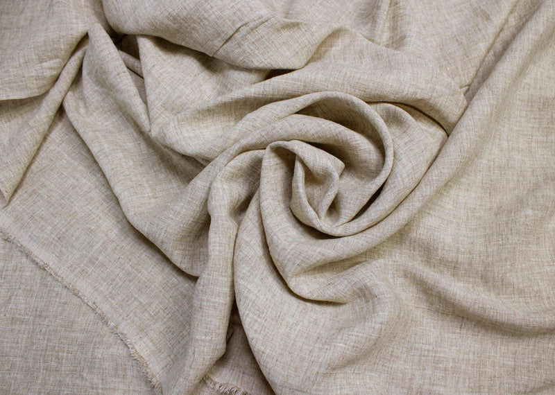 Luca-S Natural Pure Linen Wrinkled Fabric Rustic Color Luca-S Linen Fabrics - HobbyJobby