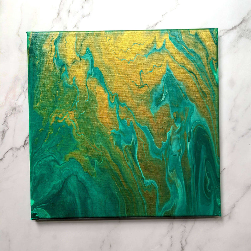 Luxe Decor Bastelset – Quadratische Leinwand zum Farbgießen