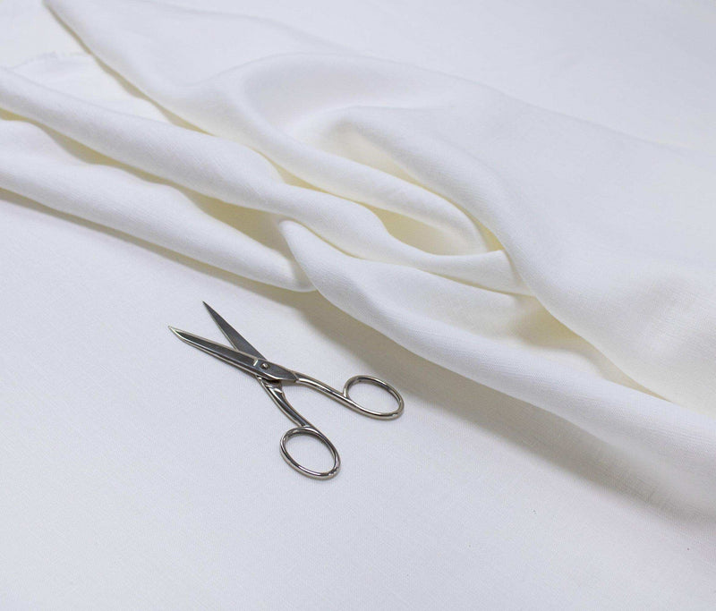 Luca-S Natural Pure 100% Linen Wrinkled Fabric Natural White Color Luca-S Linen Fabrics - HobbyJobby