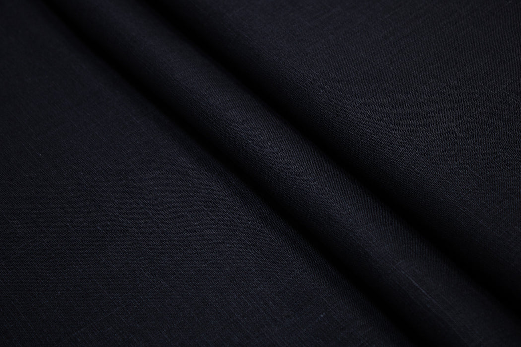 Luca-S Natural Pure 100% Linen Soft Fabric Black Color