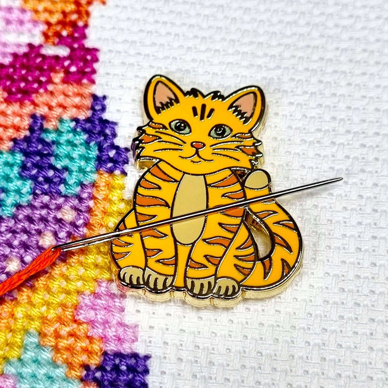 Ingwerkatze Nadelhalter für Kreuzstich &amp; Stickerei