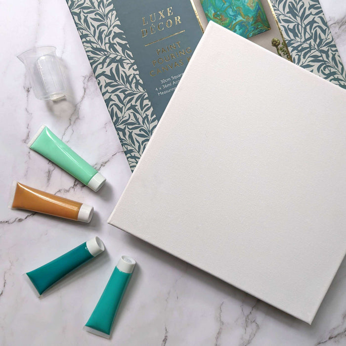 Luxe Decor Craft Kit - Paint Pouring Square Canvas