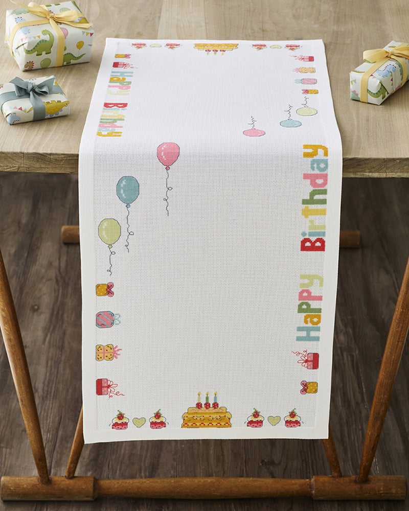 Cross Stitch Kit Permin - Happy Birthday Runner