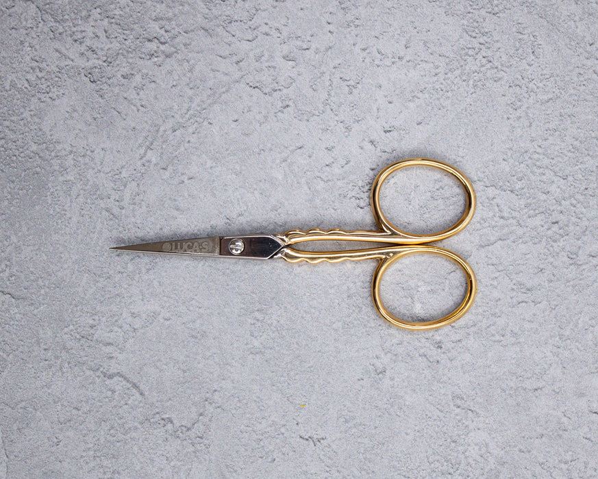 Luca-S Embroidery Scissors Straight Gold Handles