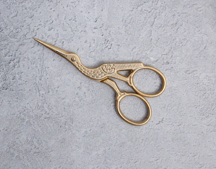 Luca-S Stork Scissors Sandblasted Gold Handles