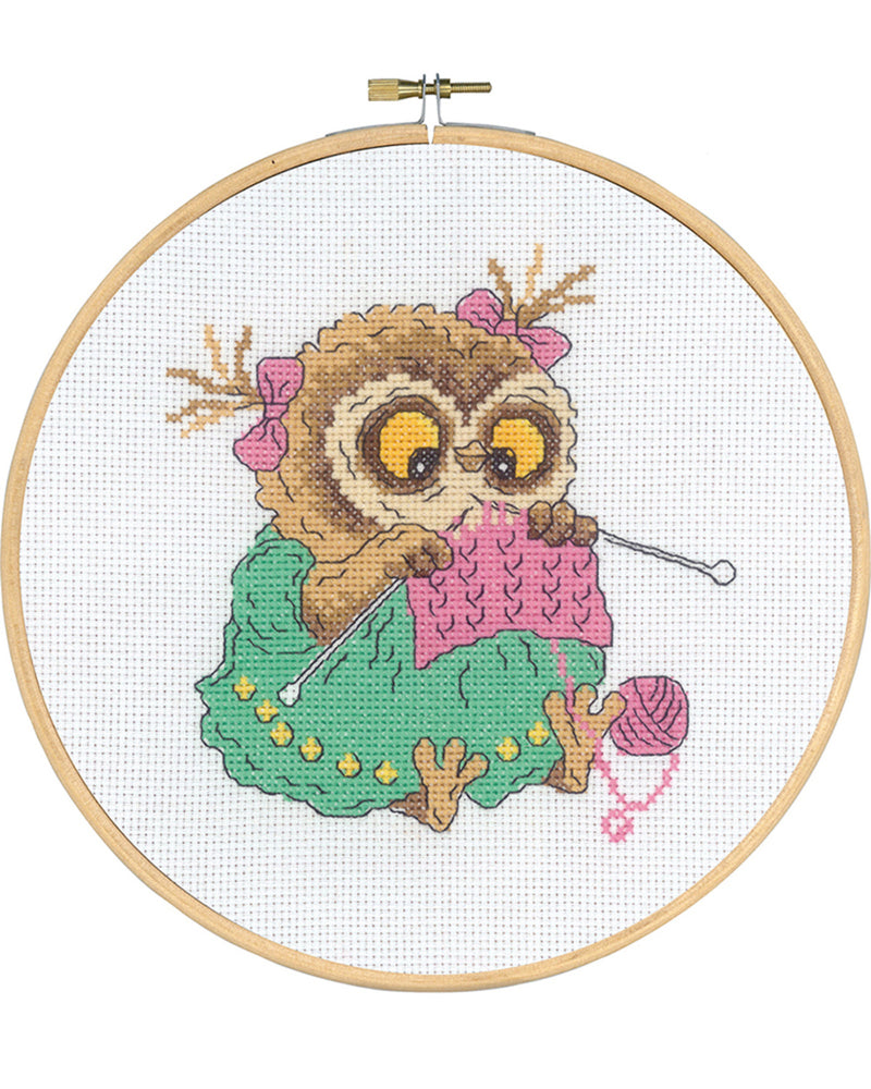 Cross Stitch Kit Permin - Owl knits