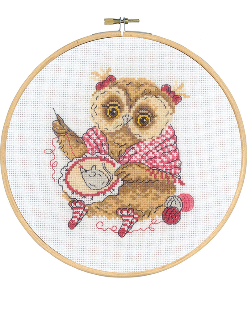 Cross Stitch Kit Permin - Owl that sews
