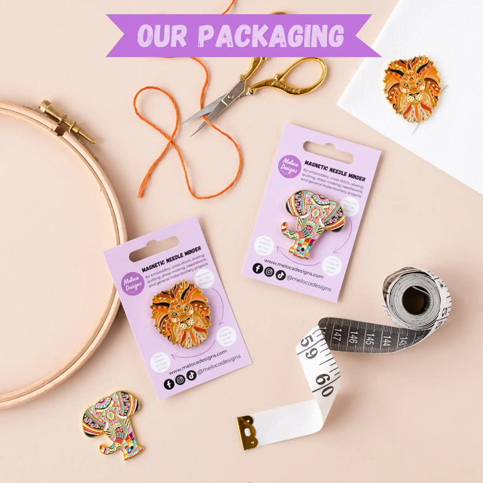 Mandala Elephant Needle Minder for Cross Stitch & Embroidery