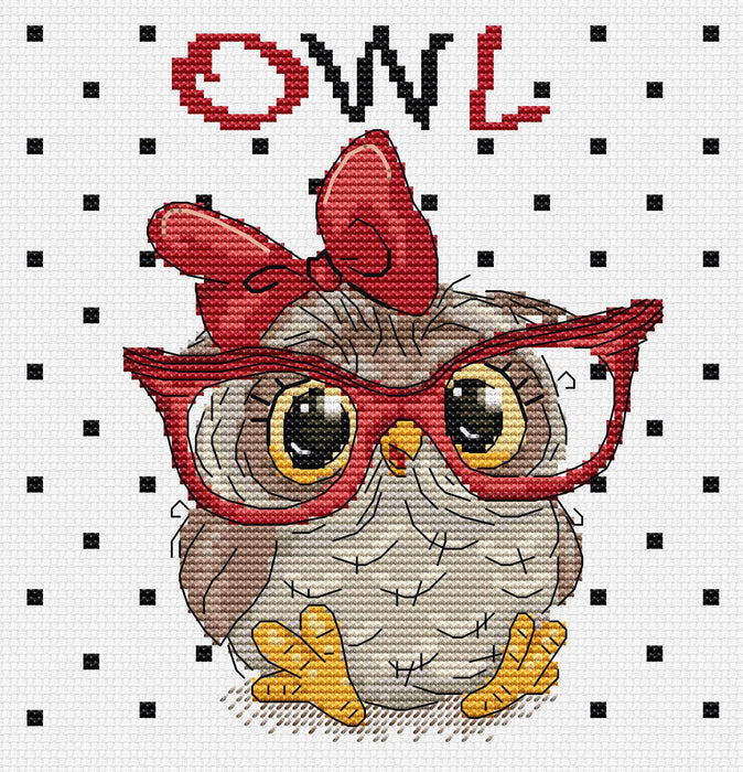 Cross Stitch Pattern Luca-S - The Owl With Glasses, B1403