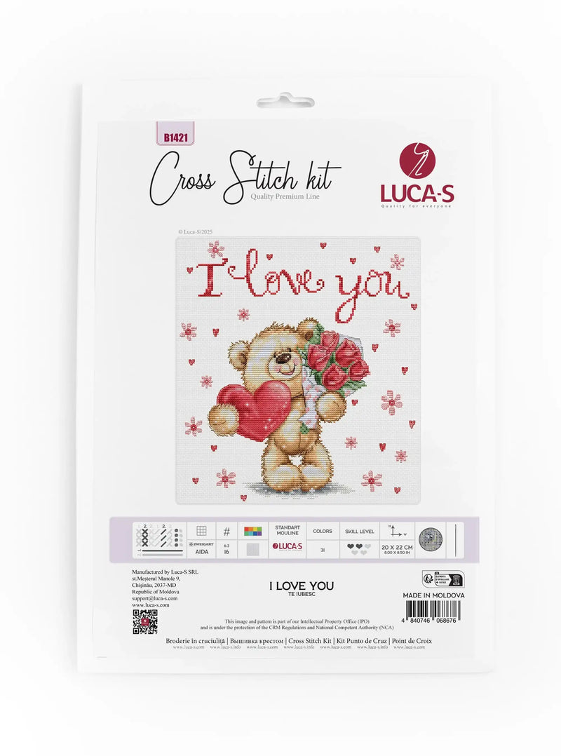 Cross Stitch Kit Luca-S - I Love You, B1421