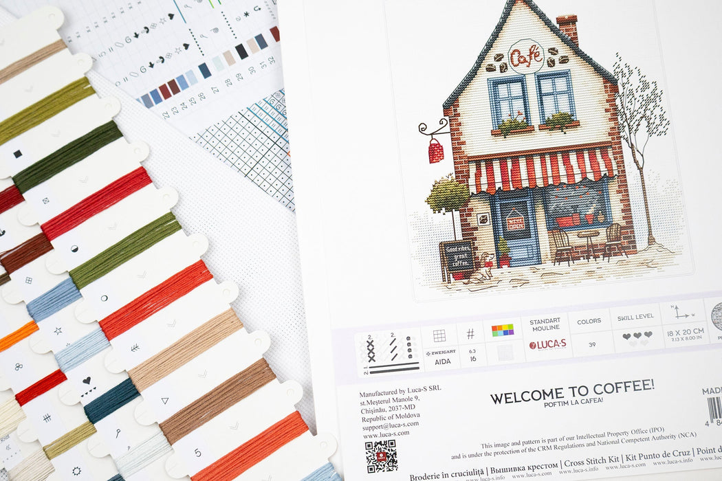 Cross Stitch Kit Luca-S - Welcome to Coffee! B1427