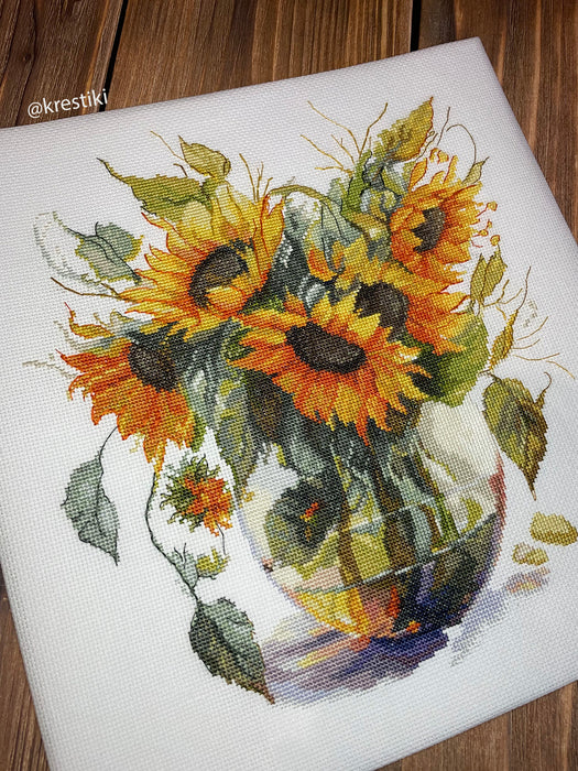 Cross Stitch Kit Luca-S - B7025, Vase with Sunflower