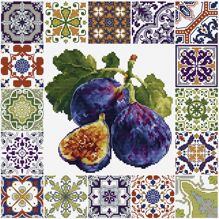 Cross Stitch Kit Luca-S - Mediterranean Fig Mosaic, B7057