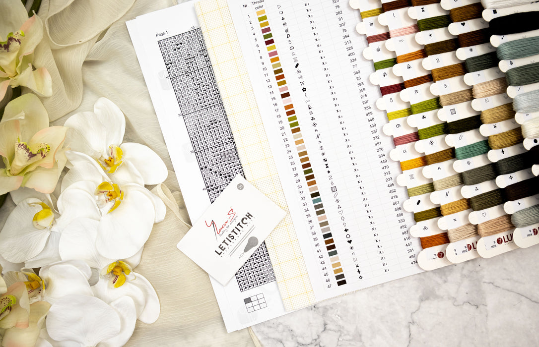 Cross Stitch Kit Luca-S GOLD -  The Mysterious Magnolias, B707