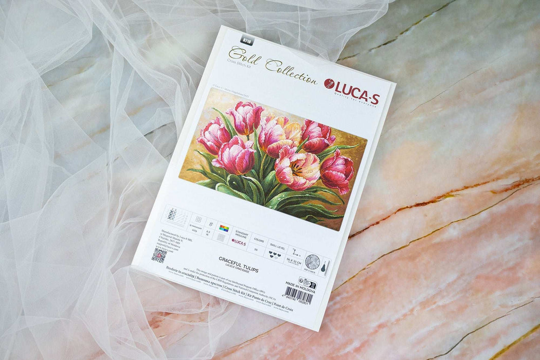 Cross Stitch Kit Luca-S GOLD - Graceful Tulips, B718