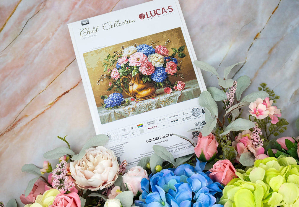 Cross Stitch Kit Luca-S GOLD - Golden Bloom, B723