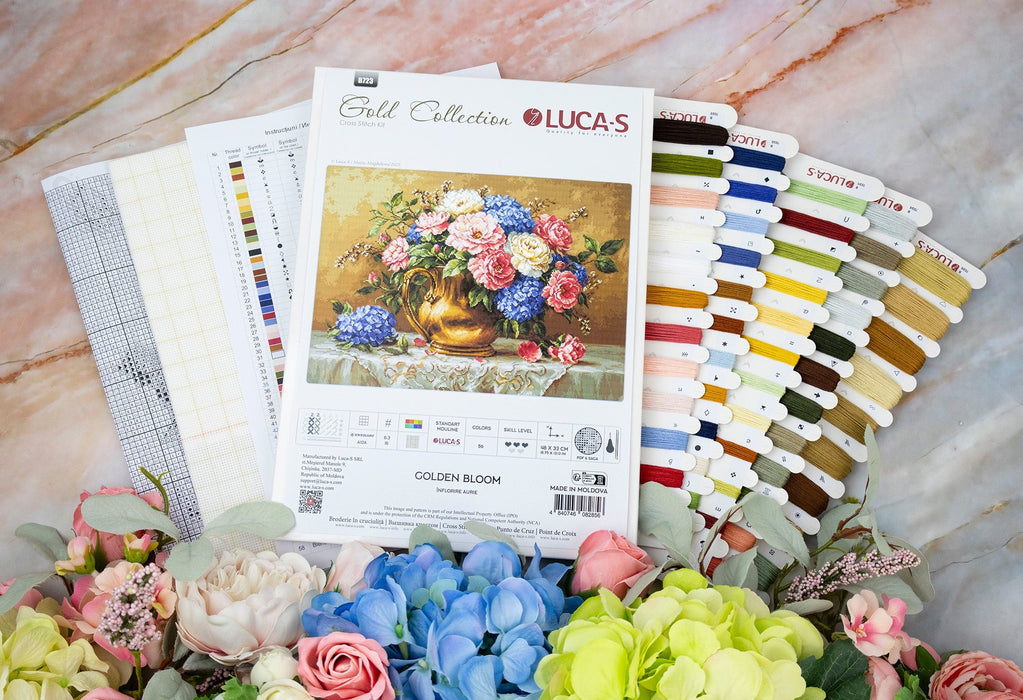 Cross Stitch Kit Luca-S GOLD - Golden Bloom, B723