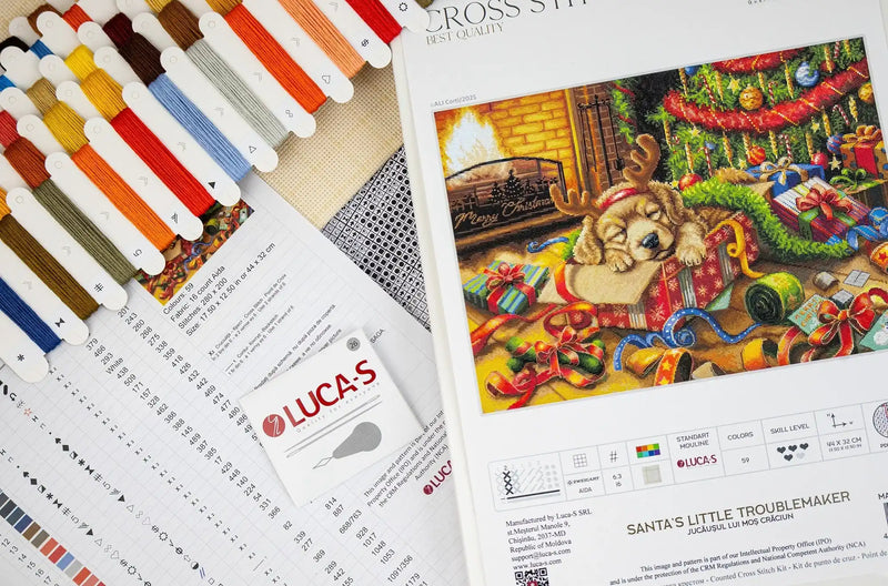 Cross Stitch Kit Luca-S - Santa’s Little Troublemaker, BU5079