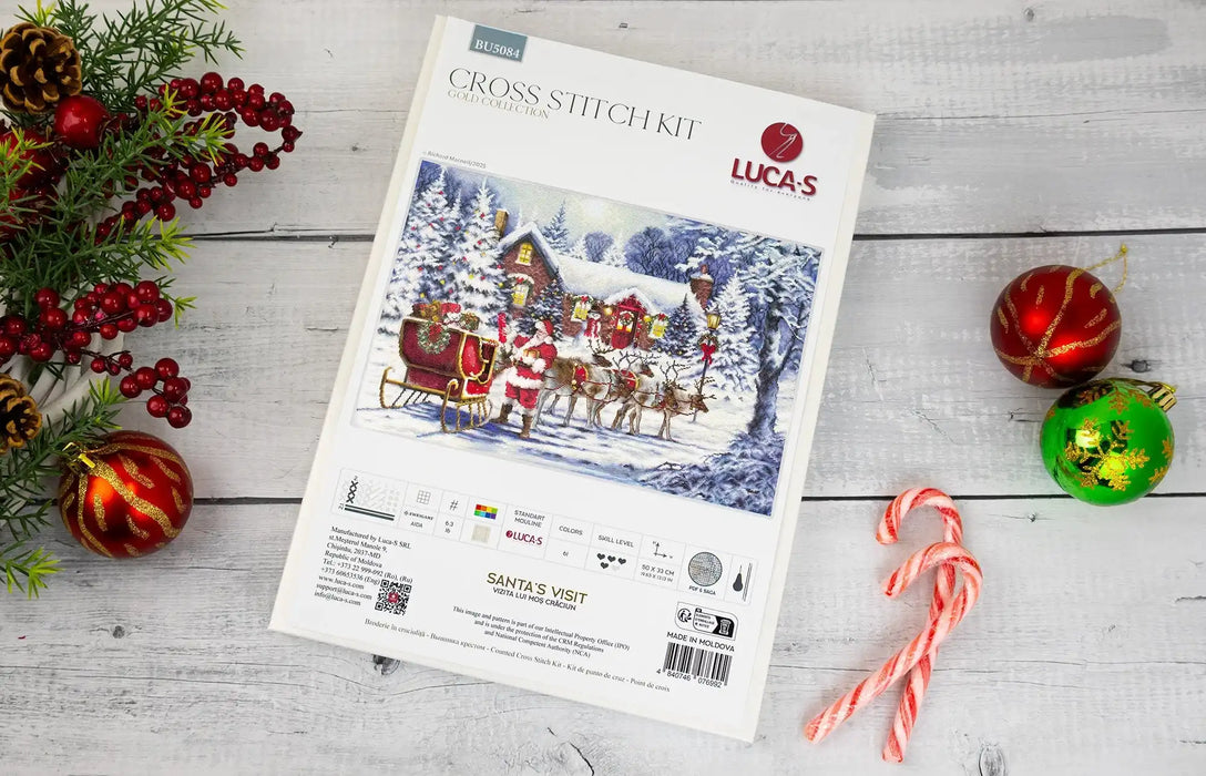 Cross Stitch Kit Luca-S GOLD - Santa’s Visit, BU5084