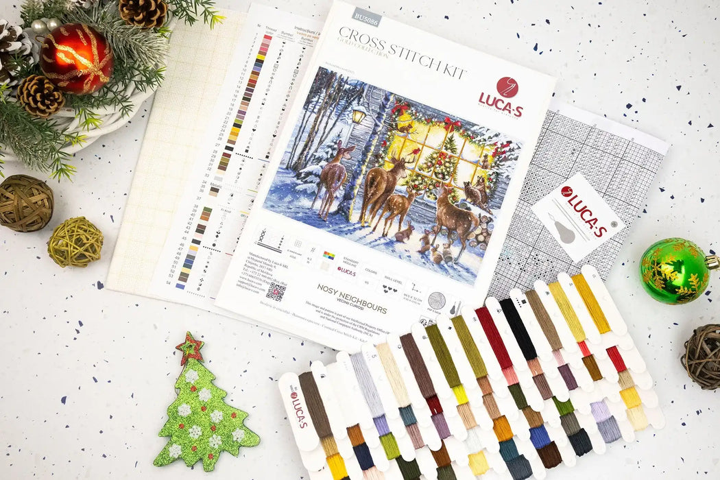 Cross Stitch Kit Luca-S GOLD - Nosy Neighbours, BU5086