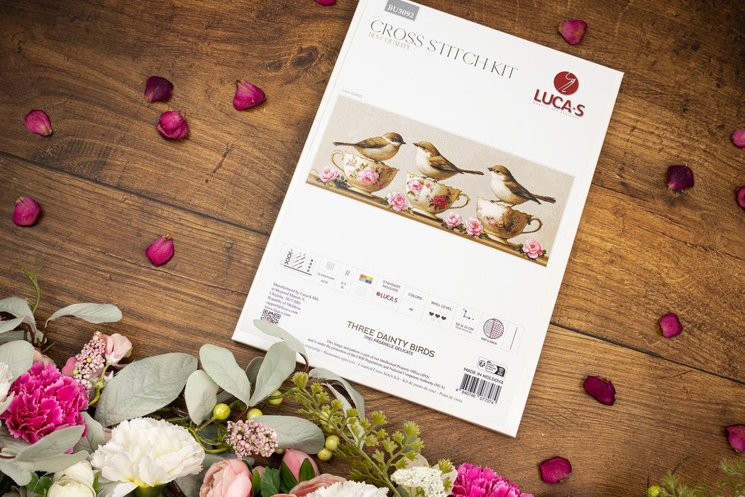 Cross Stitch Kit Luca-S - Three Dainty Birds, BU5092