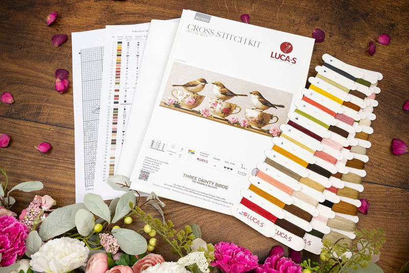 Cross Stitch Kit Luca-S - Three Dainty Birds, BU5092