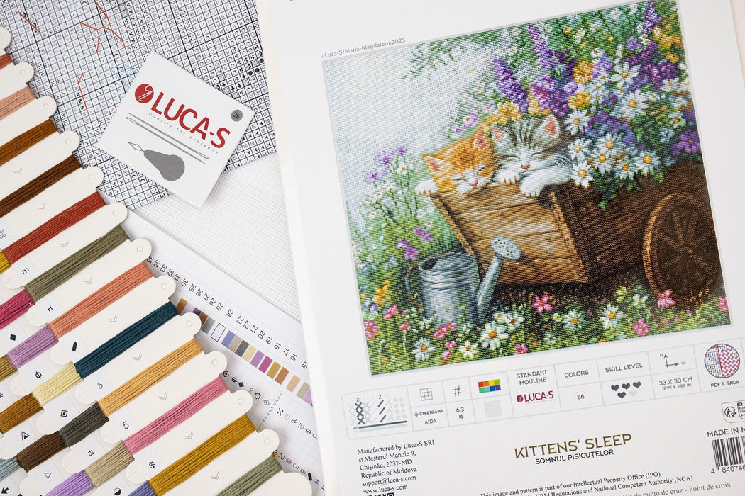 Cross Stitch Kit Luca-S - Kittens' Sleep, BU5093