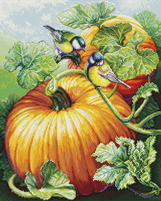 Cross Stitch Kit Luca-S - Birdies On Pumpkin, BU5094