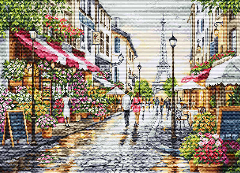 Cross Stitch Kit Luca-S GOLD - Paris Flower Shop, BU5107