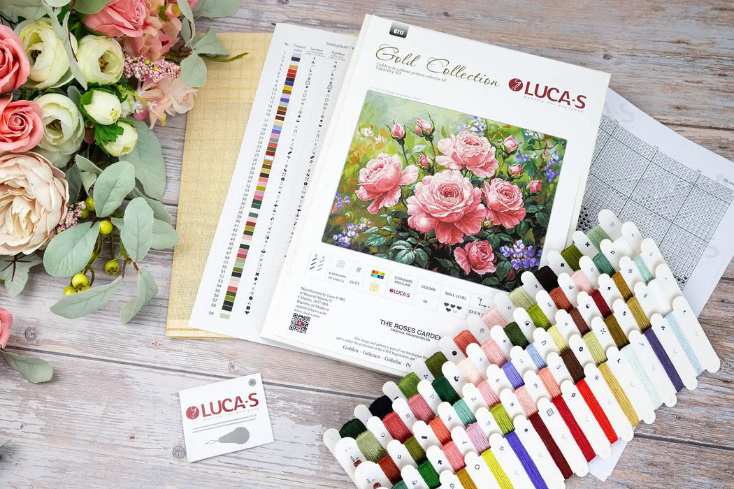 Petit Point Kit Luca-S GOLD - The Roses Garden, G717