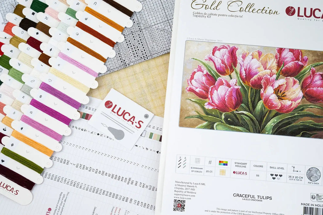 Petit Point Kit Luca-S GOLD - Graceful Tulips, G718