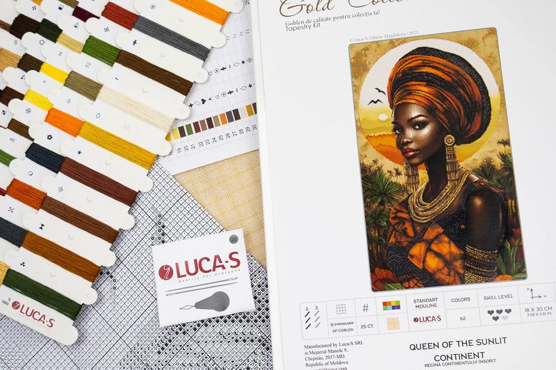Petit Point Kit Luca-S GOLD - Queen of the Sunlit Continent, G720