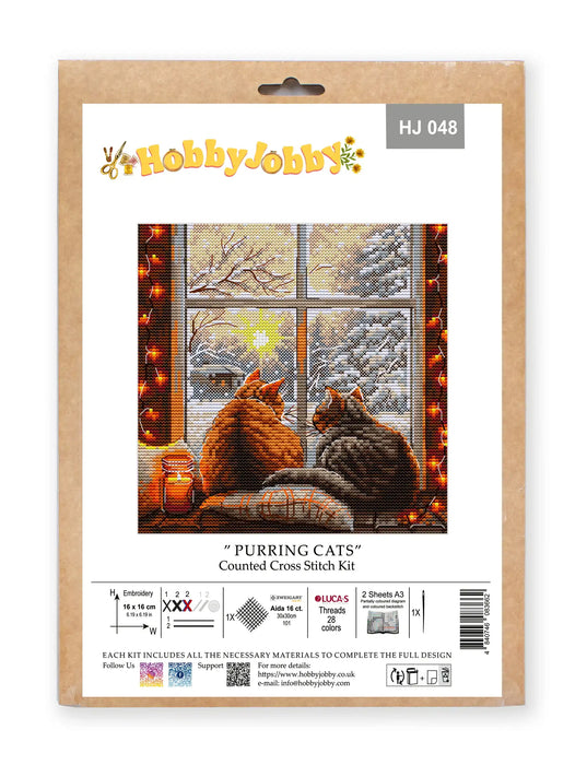 Cross Stitch Kit HobbyJobby - Purring Cats