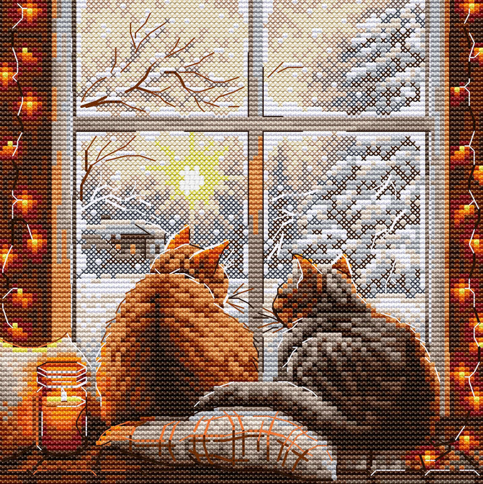 Cross Stitch Kit HobbyJobby - Purring Cats