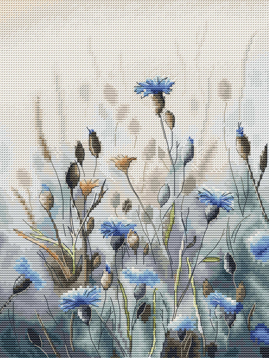 Cross Stitch Kit HobbyJobby - Cornflowers Field