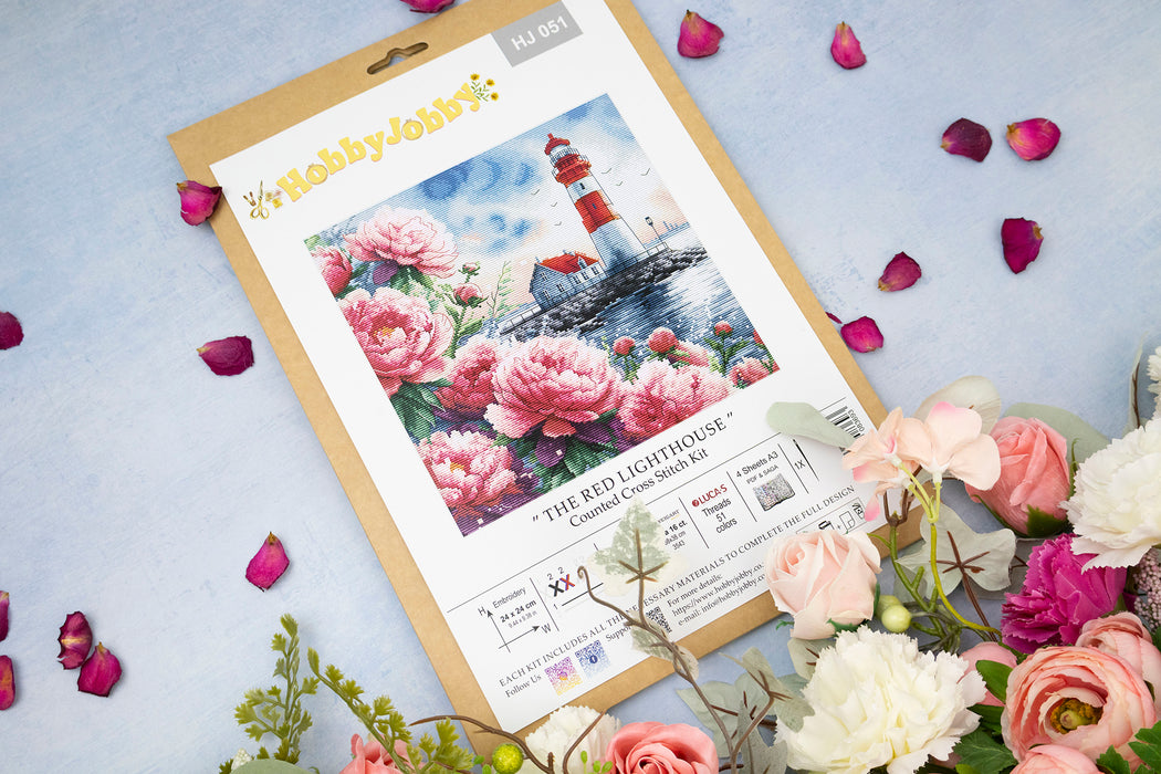 Cross Stitch Kit HobbyJobby - The Red Lighthouse