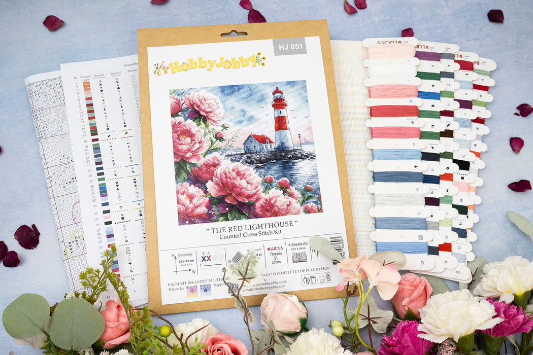 Cross Stitch Kit HobbyJobby - The Red Lighthouse