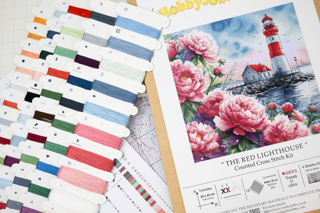 Cross Stitch Kit HobbyJobby - The Red Lighthouse