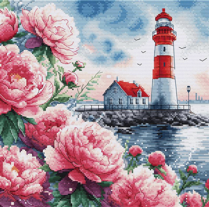 Cross Stitch Kit HobbyJobby - The Red Lighthouse