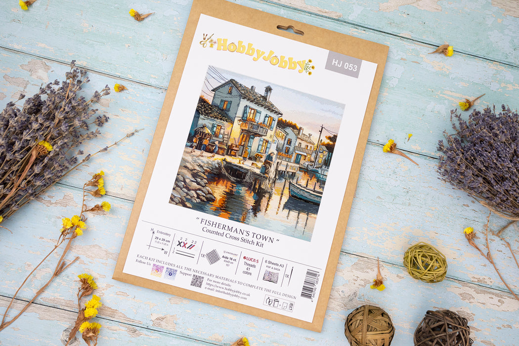 Cross Stitch Kit HobbyJobby - Fisherman's Town