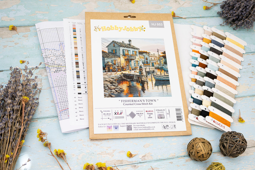 Cross Stitch Kit HobbyJobby - Fisherman's Town
