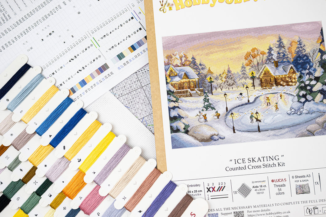 Cross Stitch Kit HobbyJobby - Ice Skating
