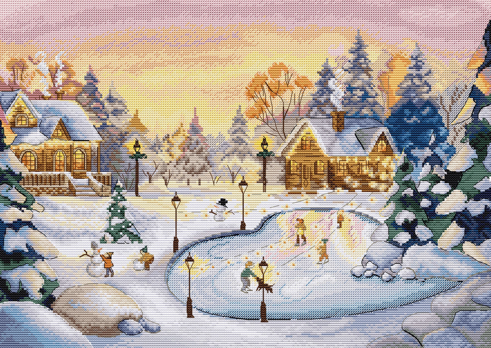 Cross Stitch Kit HobbyJobby - Ice Skating